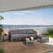 Outdoor PE Rattan Sofa Set 5-Piece Mix Grey Cushioned Sectional Glass Table